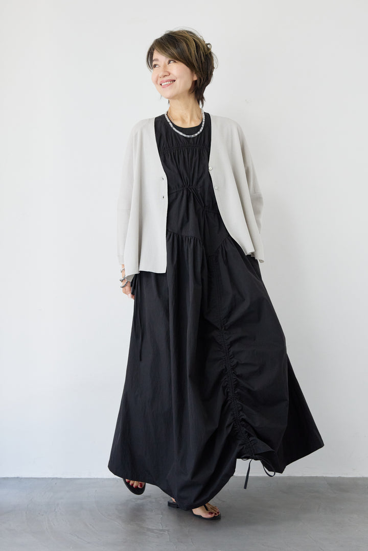 アシンメトリーギャザーワンピース