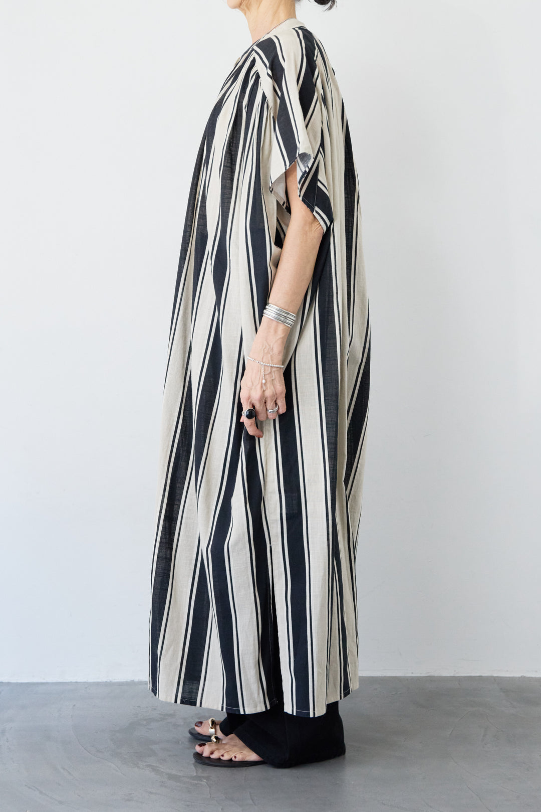 コットンスラブ ストライプワンピース