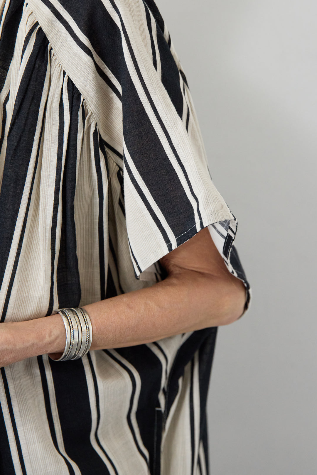 コットンスラブ ストライプワンピース