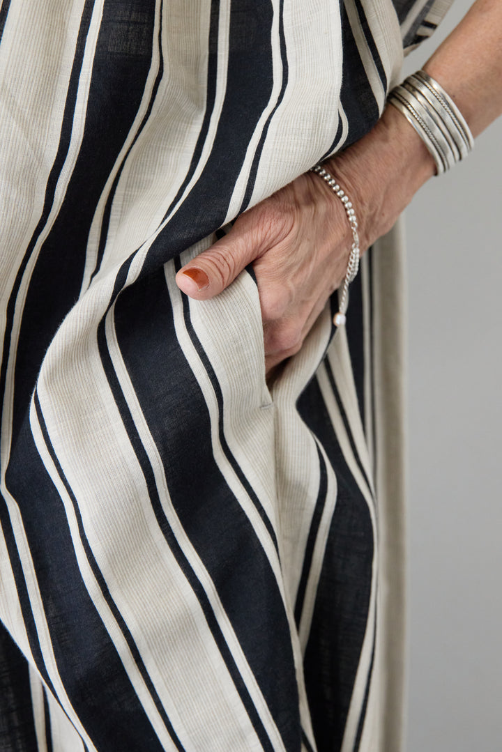 コットンスラブ ストライプワンピース