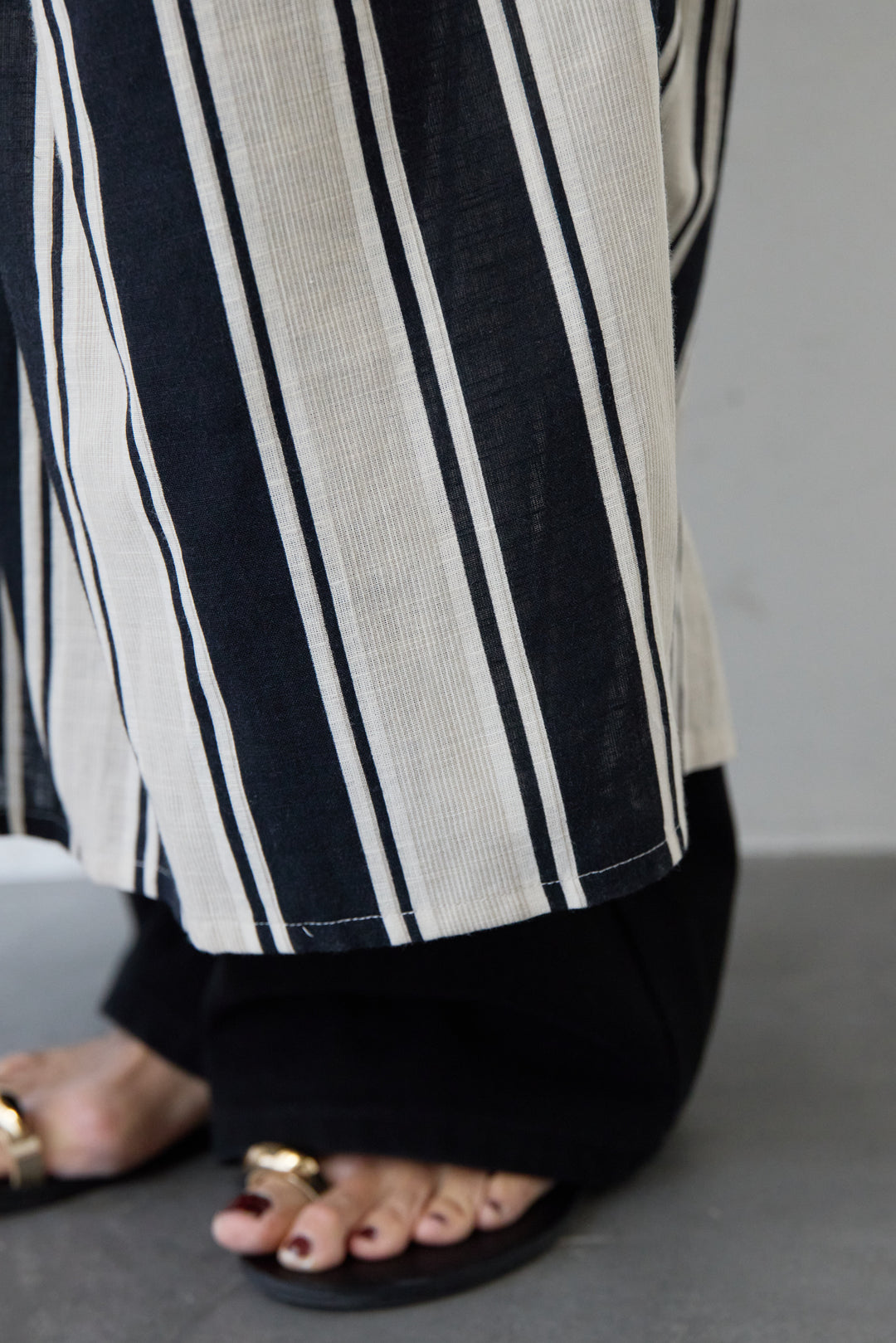 コットンスラブ ストライプワンピース