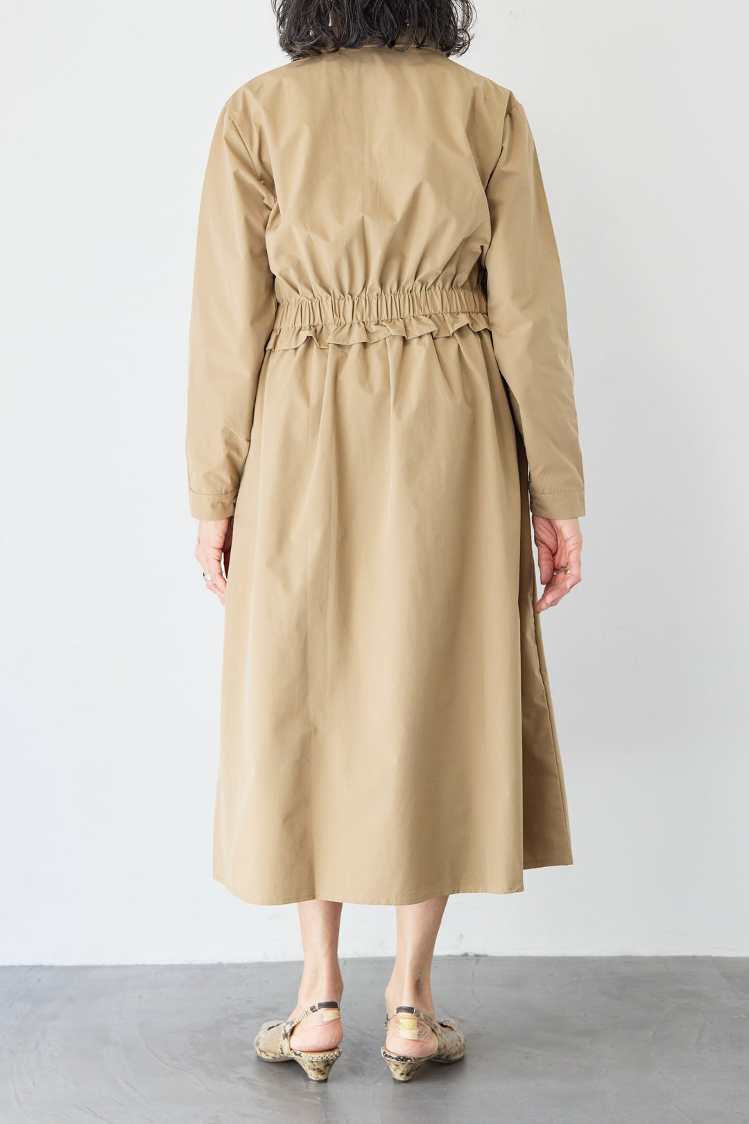 フロントジップシャツロングワンピース