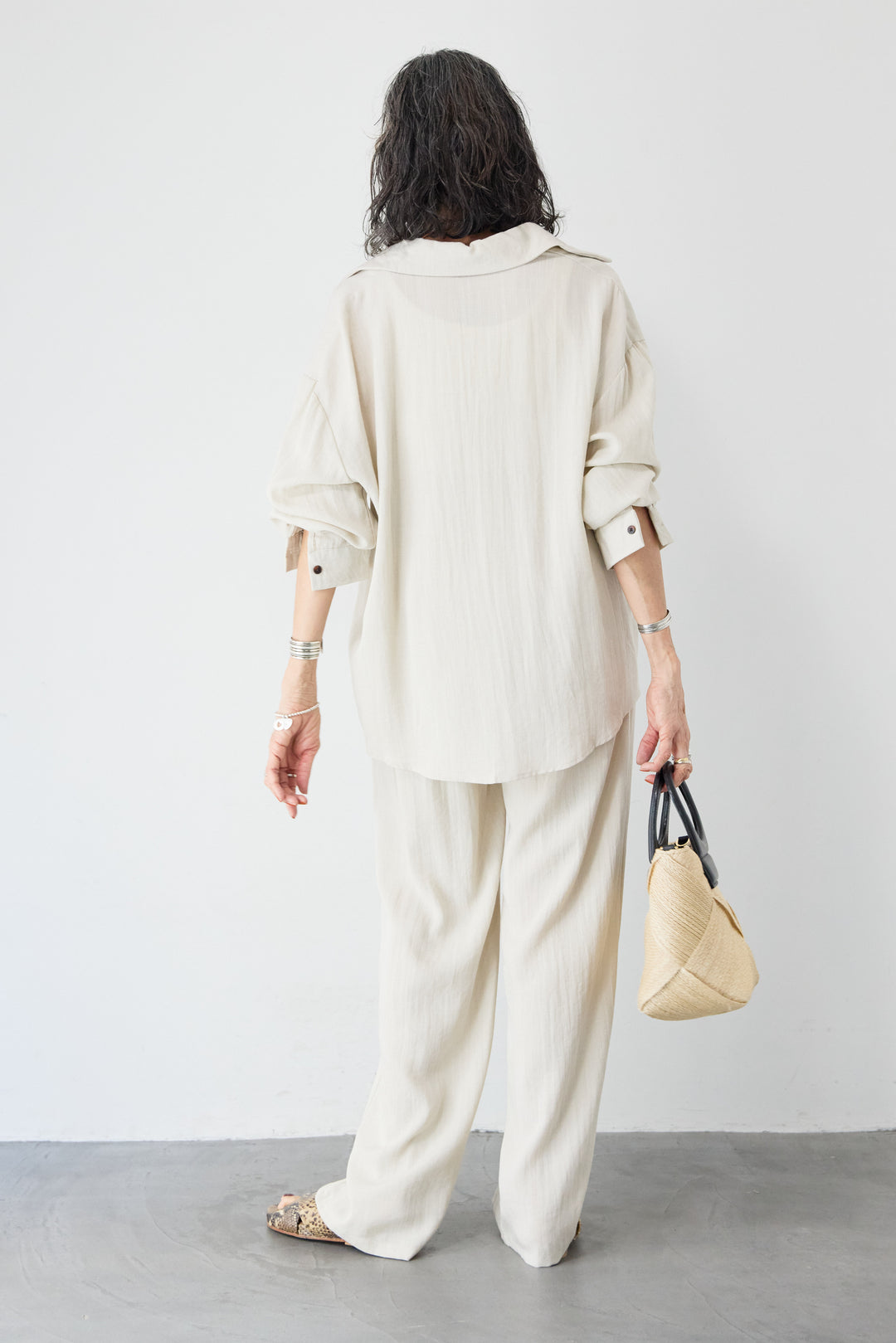 リネンライクシャツセットアップ