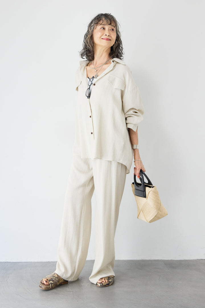 リネンライクシャツセットアップ