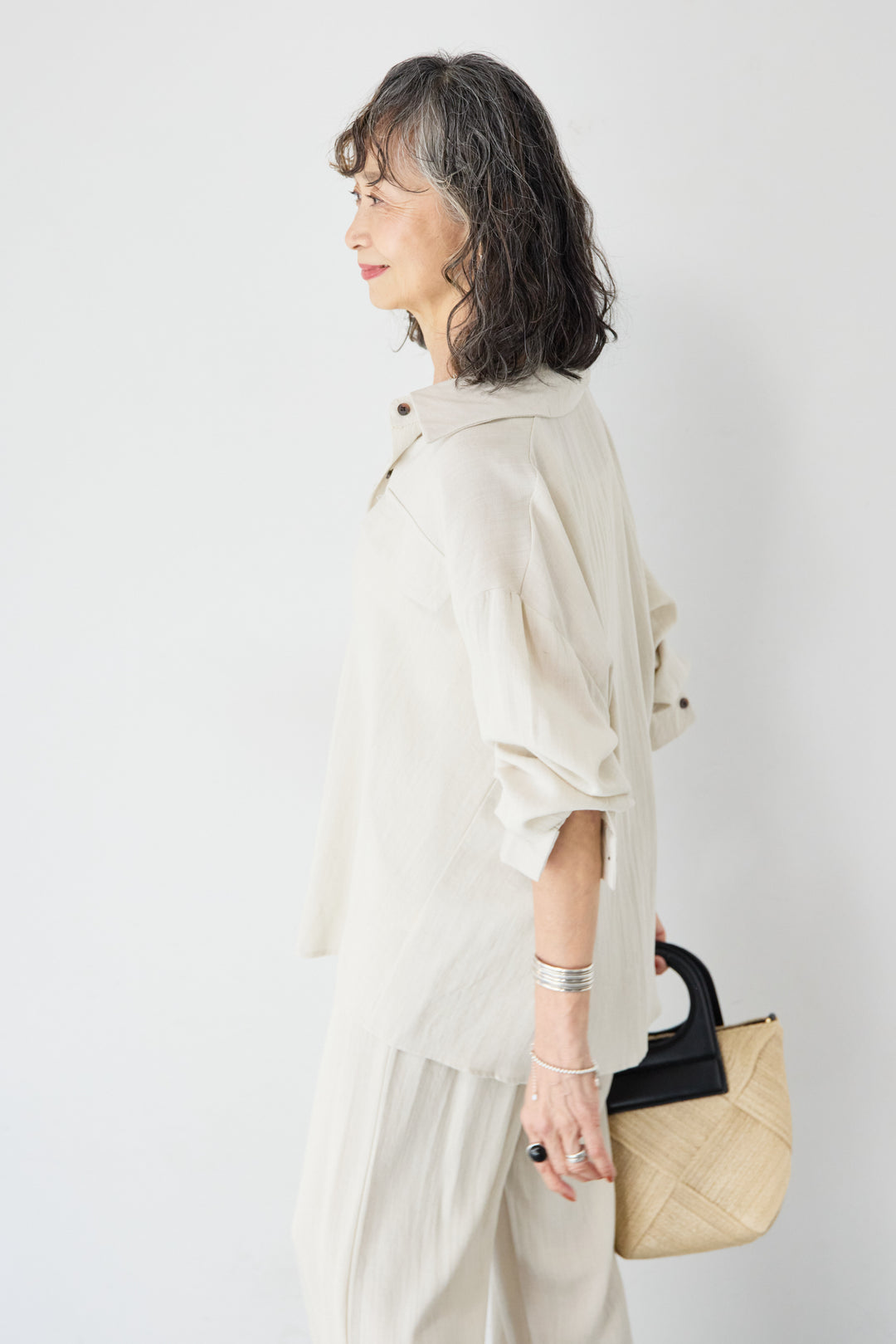 リネンライクシャツセットアップ