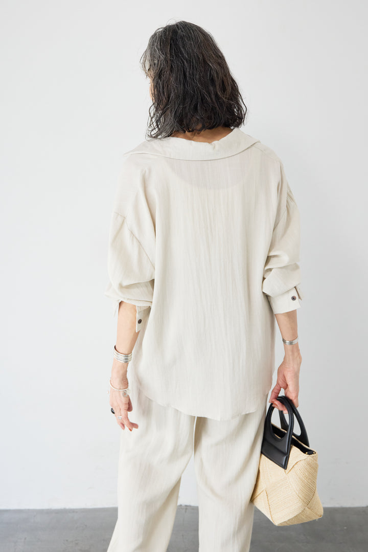リネンライクシャツセットアップ