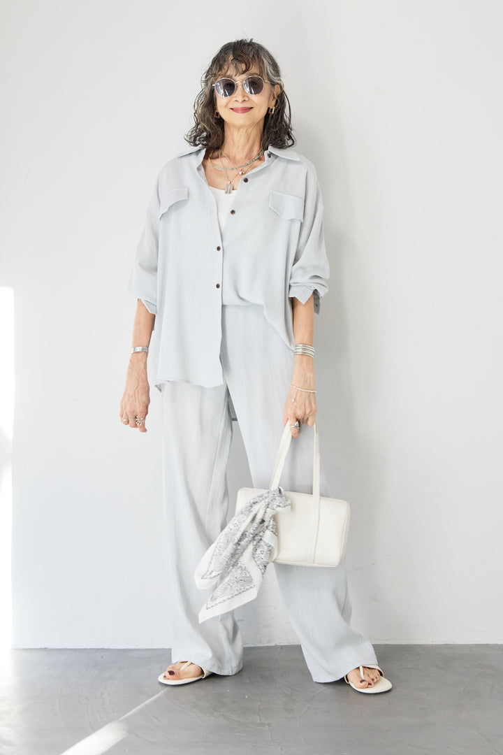 リネンライクシャツセットアップ