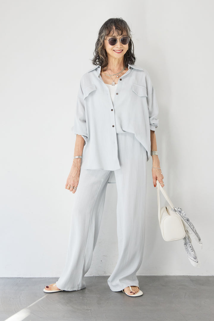 リネンライクシャツセットアップ