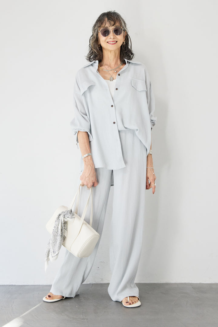 リネンライクシャツセットアップ