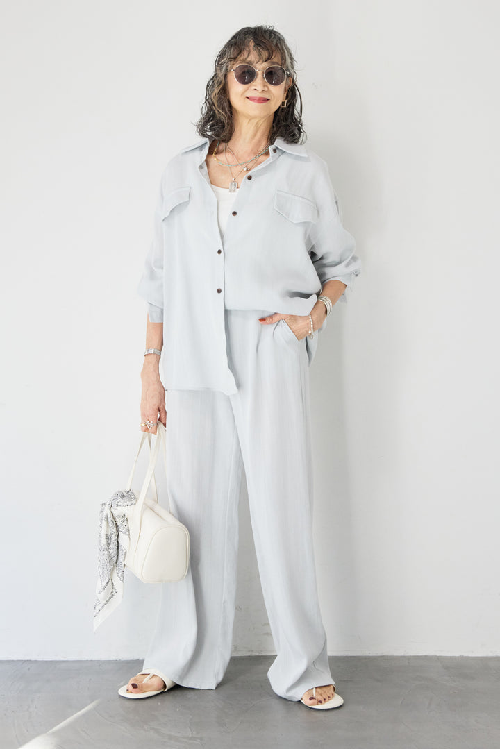 リネンライクシャツセットアップ