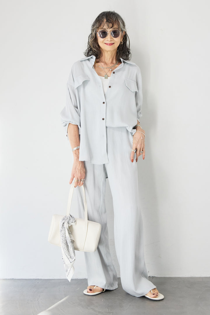 リネンライクシャツセットアップ