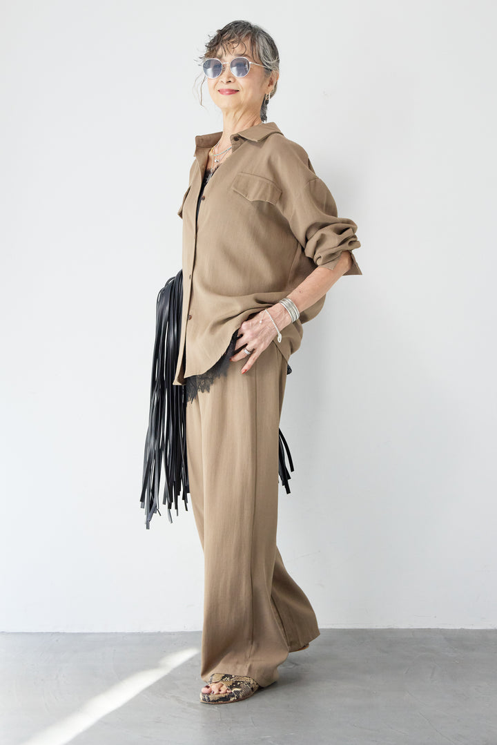 リネンライクシャツセットアップ