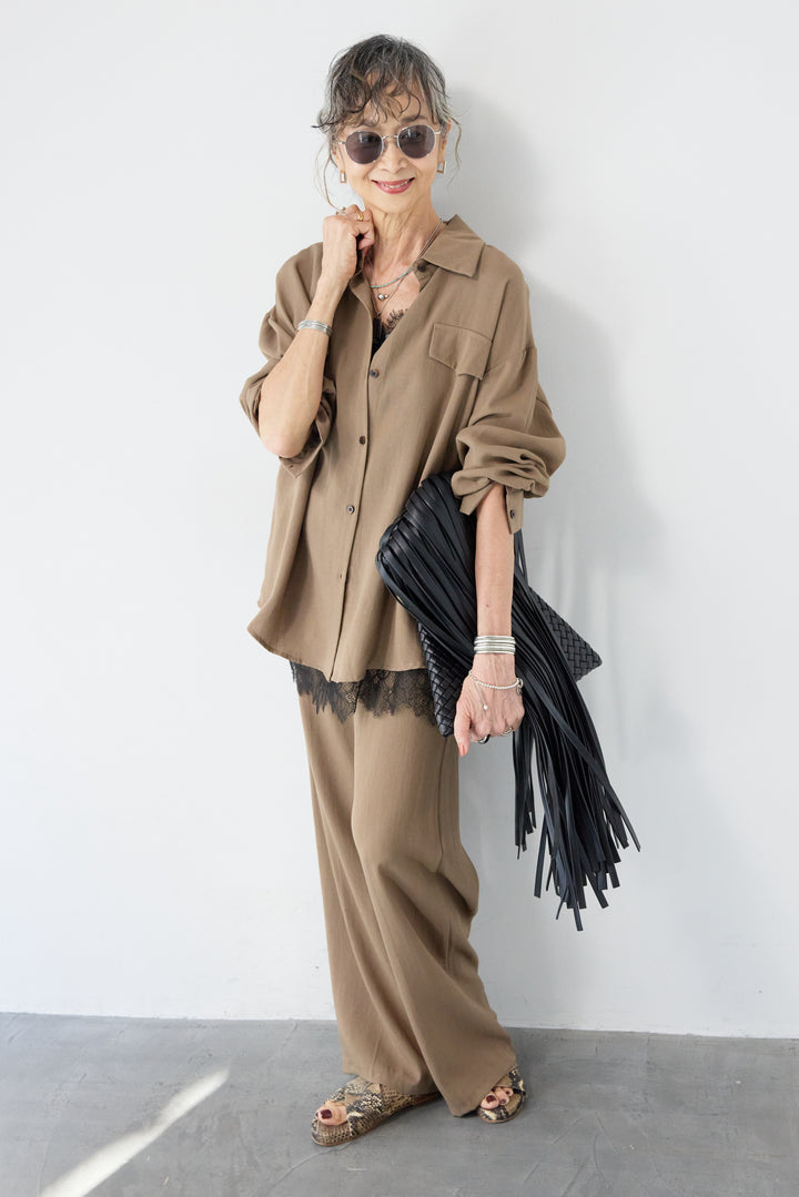 リネンライクシャツセットアップ