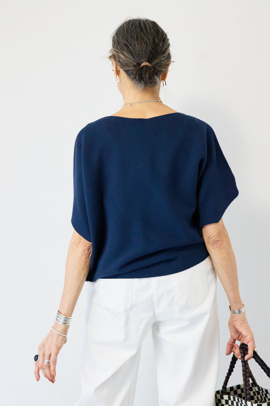 [SET]ホールガーメントフレンチスリーブニット+ウエストゴムテーパードパンツ(2set)