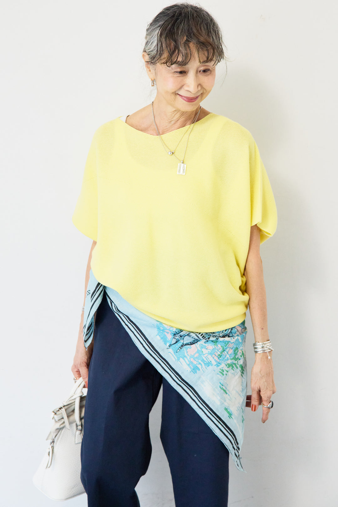 [SET]ホールガーメントフレンチスリーブニット+ウエストゴムテーパードパンツ(2set)