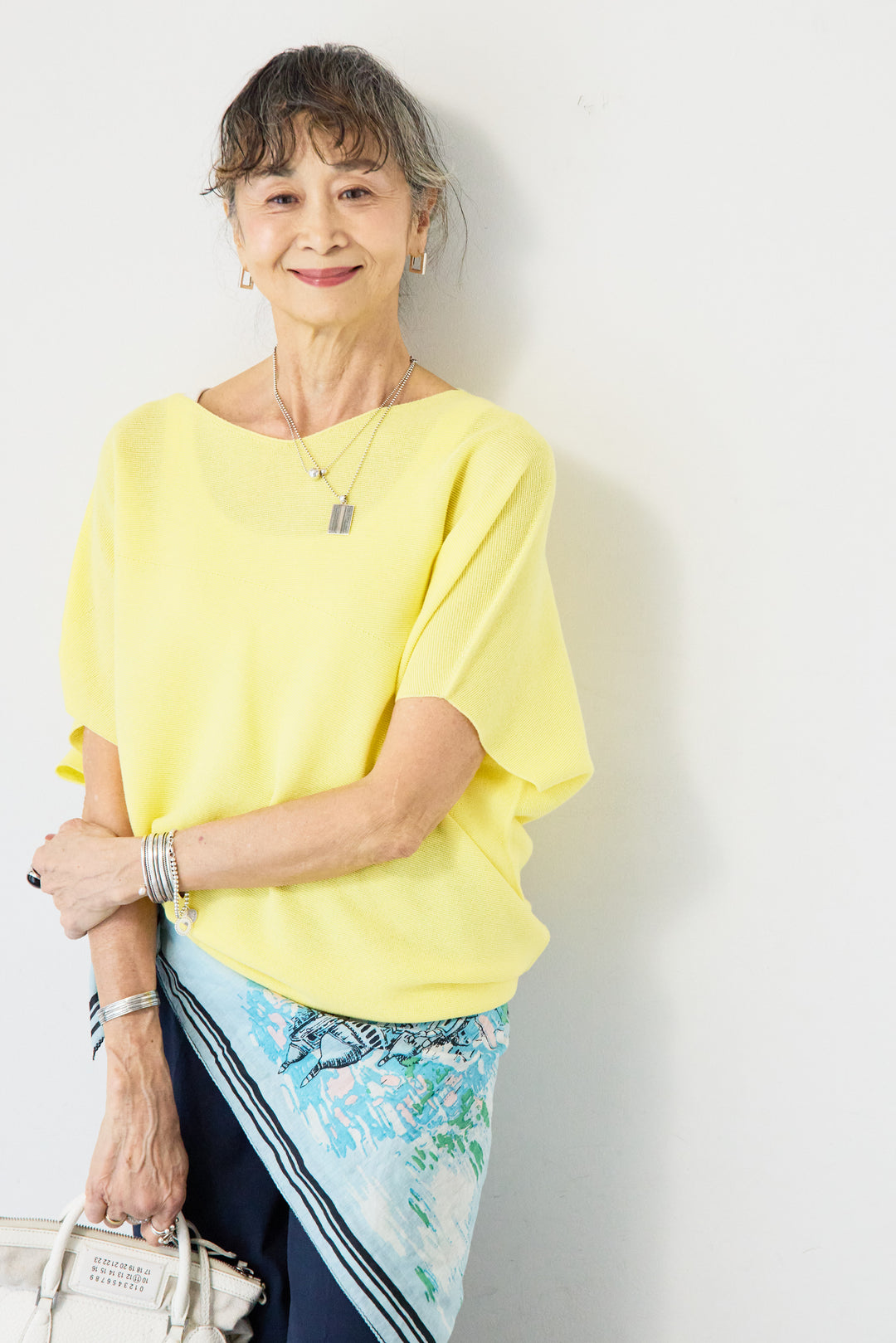 [SET]ホールガーメントフレンチスリーブニット+ウエストゴムテーパードパンツ(2set)