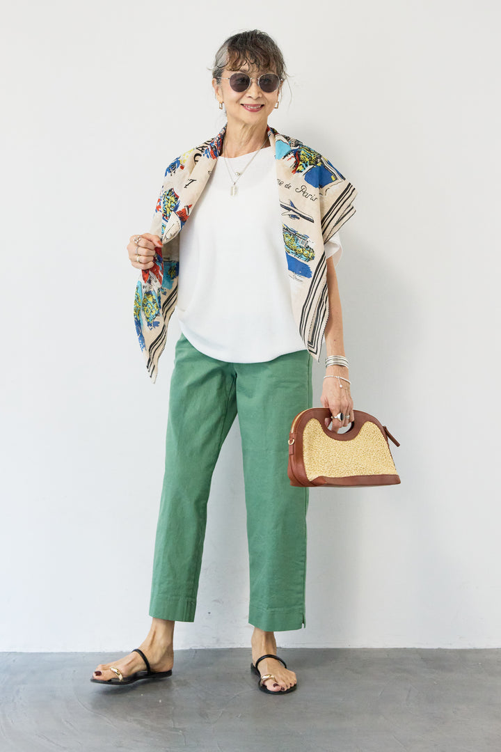 ウエストゴムテーパードパンツ