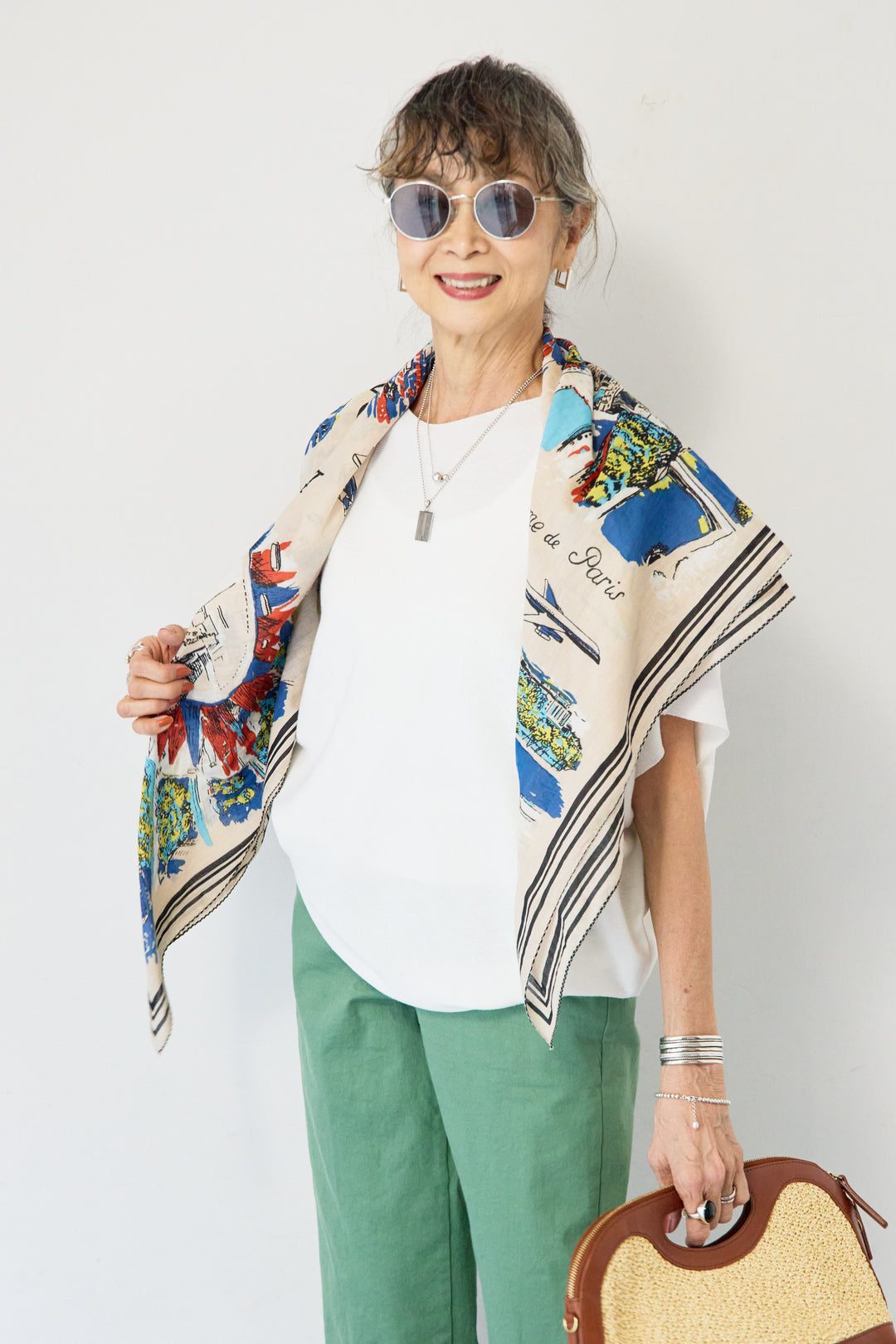 [SET]ホールガーメントフレンチスリーブニット+ウエストゴムテーパードパンツ(2set)