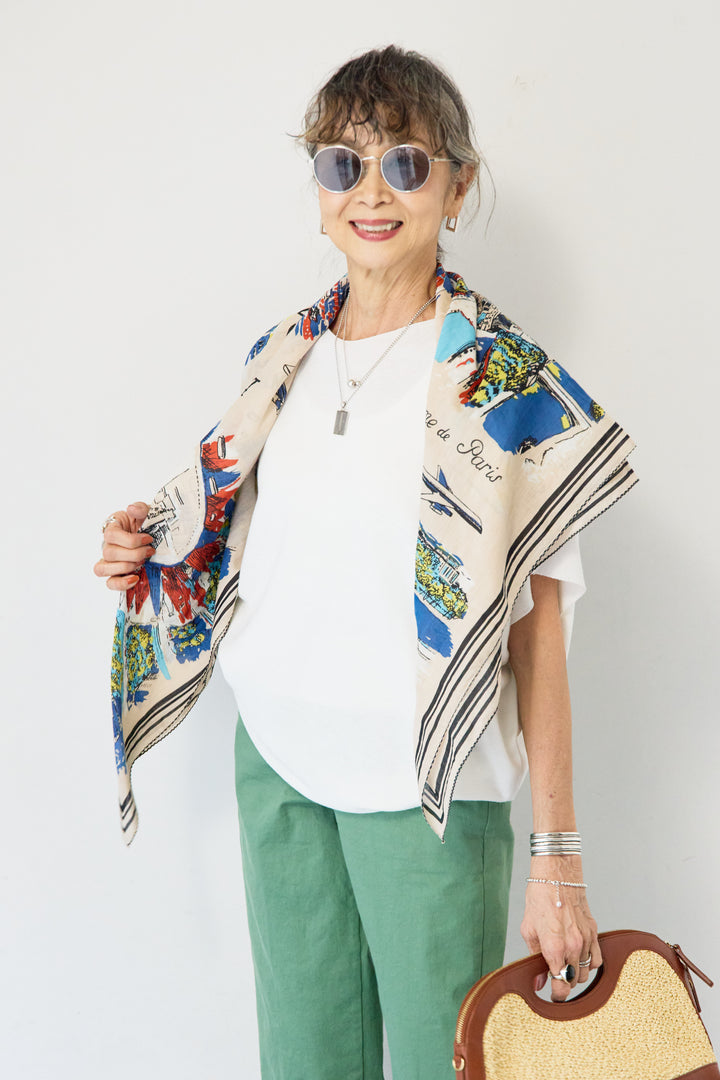 [SET]ホールガーメントフレンチスリーブニット+ウエストゴムテーパードパンツ(2set)