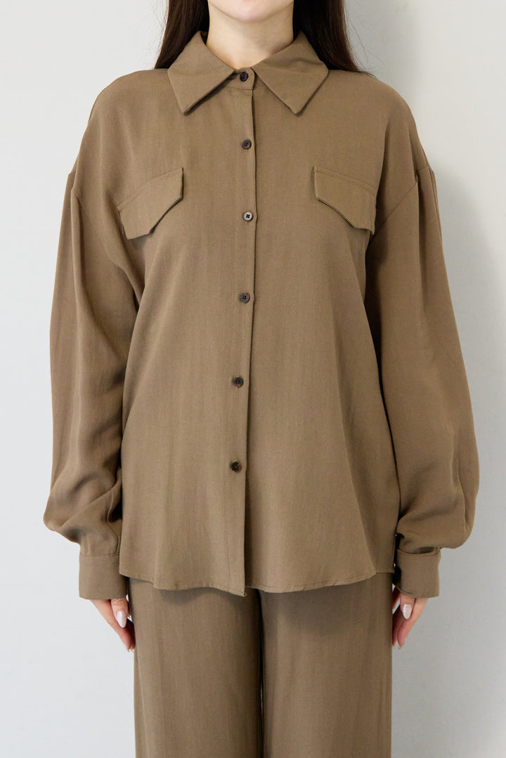 リネンライクシャツセットアップ