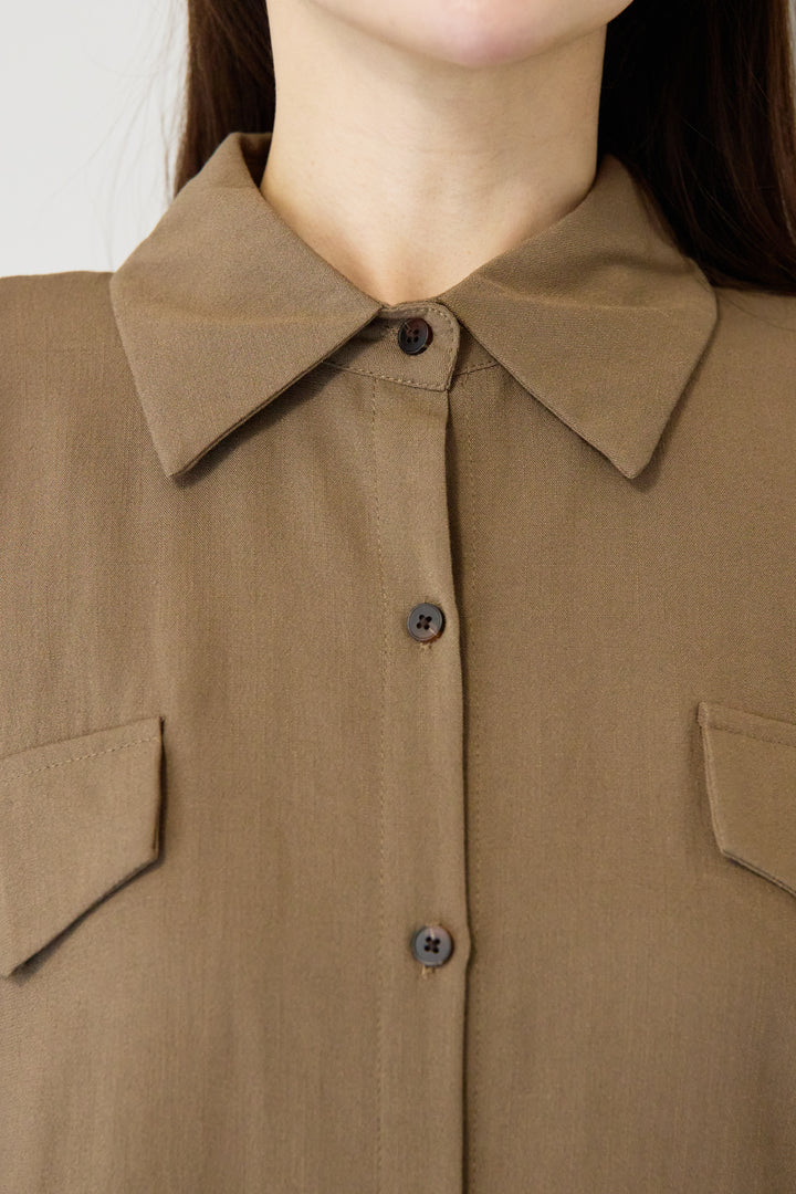 リネンライクシャツセットアップ