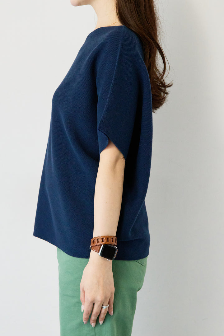 [SET]ホールガーメントフレンチスリーブニット+ウエストゴムテーパードパンツ(2set)