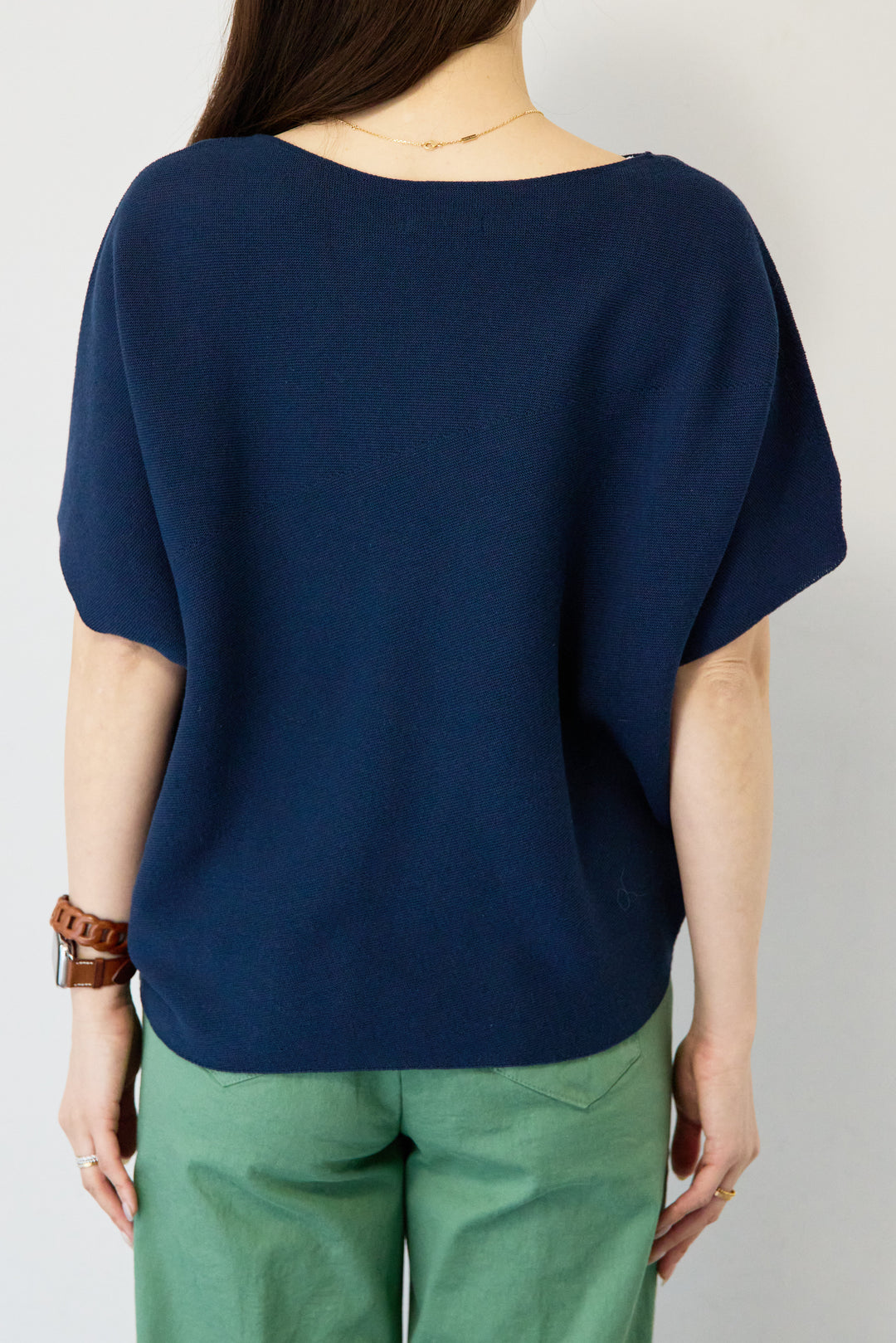 [SET]ホールガーメントフレンチスリーブニット+ウエストゴムテーパードパンツ(2set)