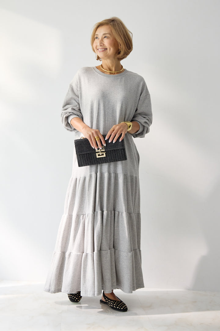 ティアードスウェットワンピース