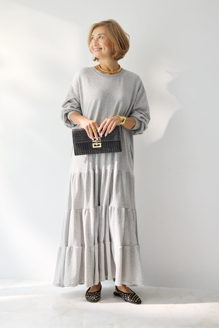 ティアードスウェットワンピース