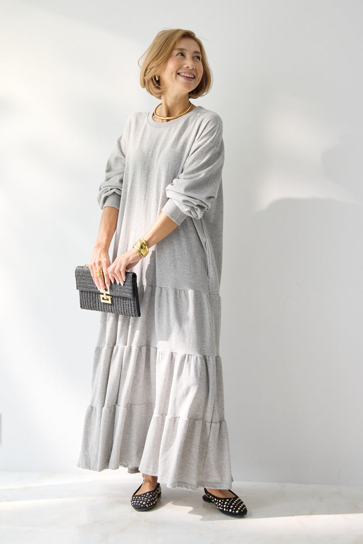 ティアードスウェットワンピース