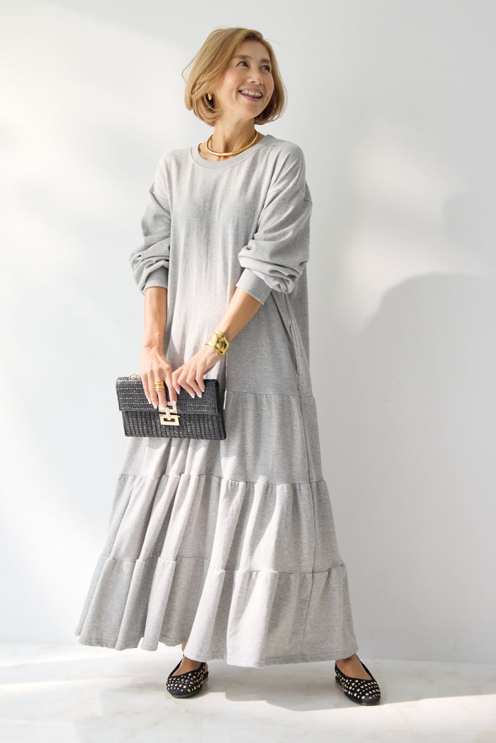 ティアードスウェットワンピース