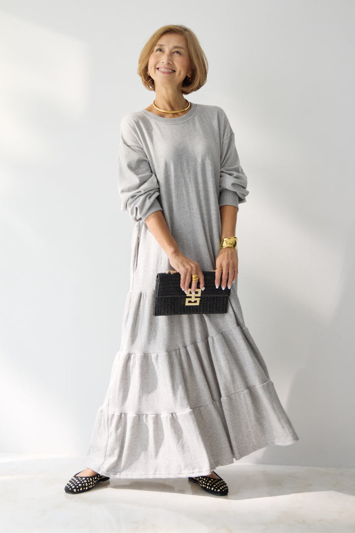 ティアードスウェットワンピース