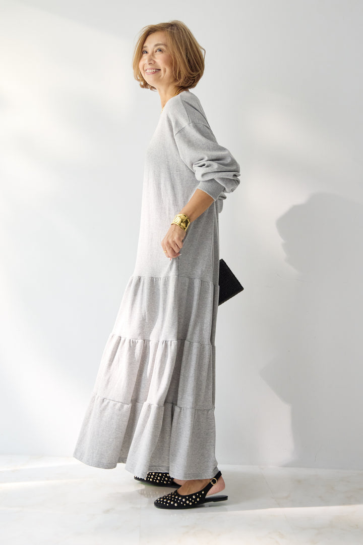 ティアードスウェットワンピース