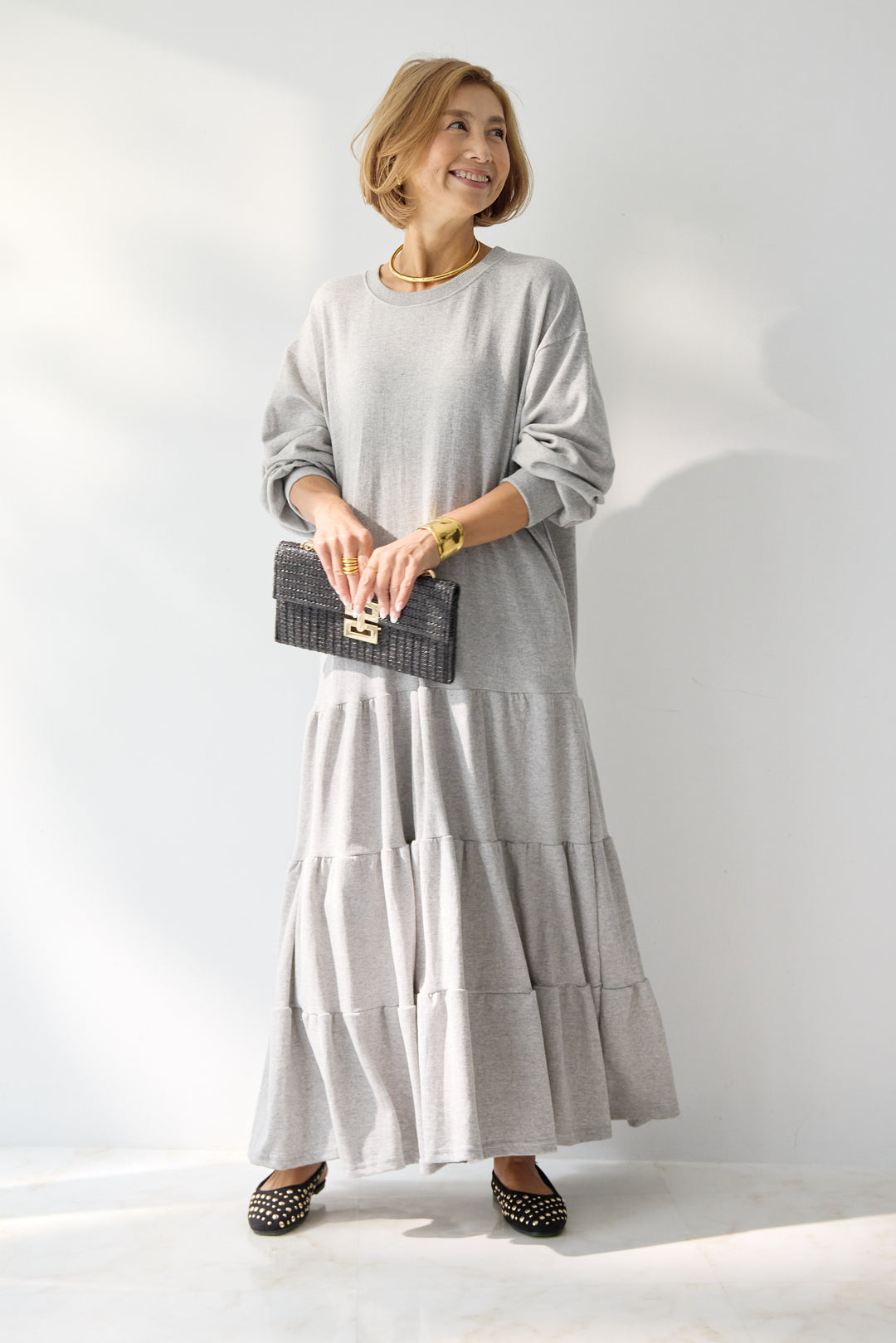 ティアードスウェットワンピース