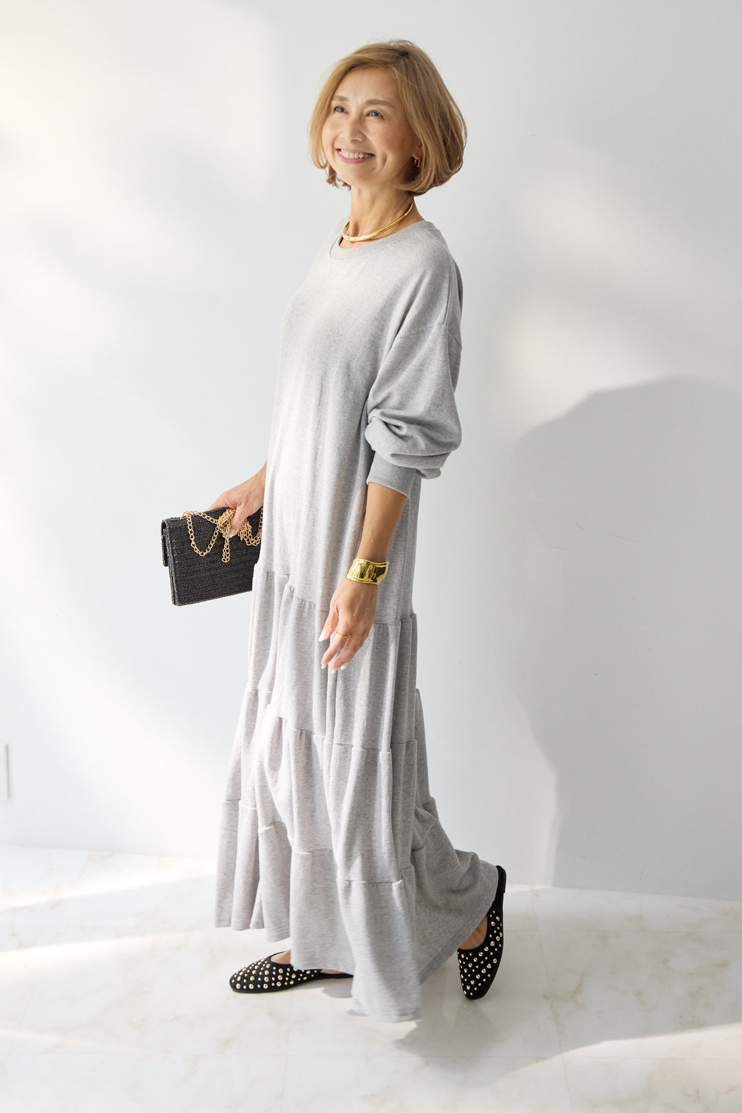 ティアードスウェットワンピース