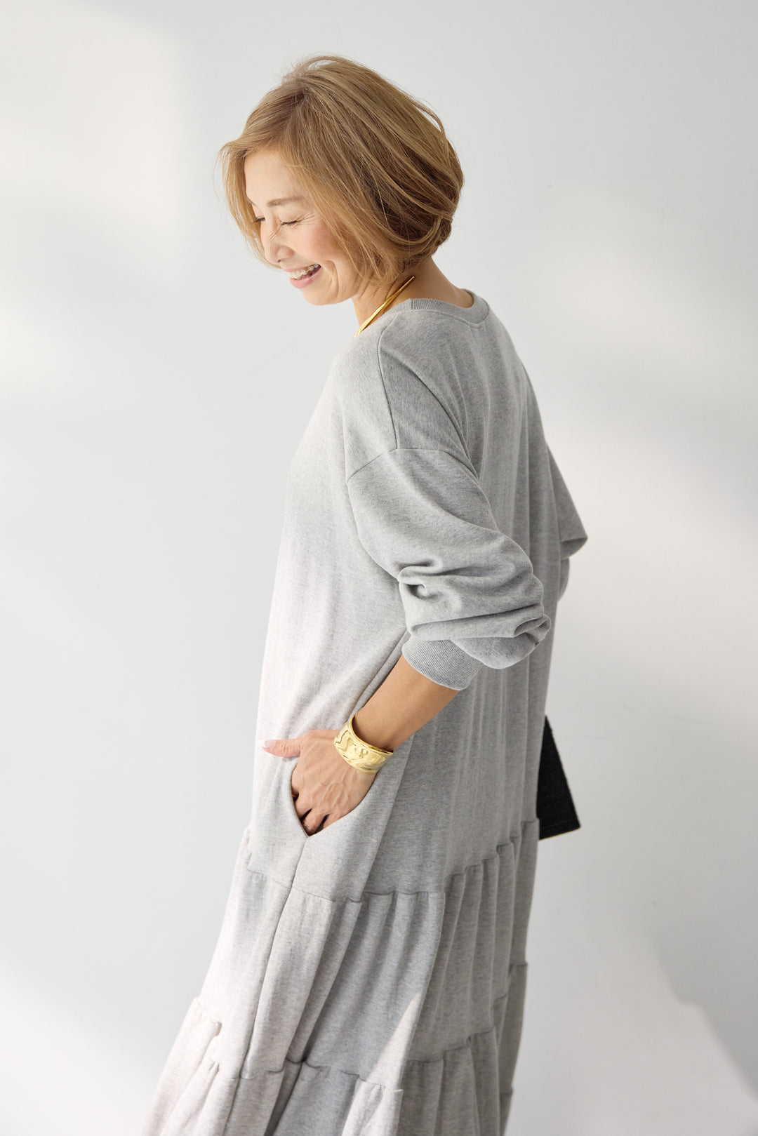 ティアードスウェットワンピース