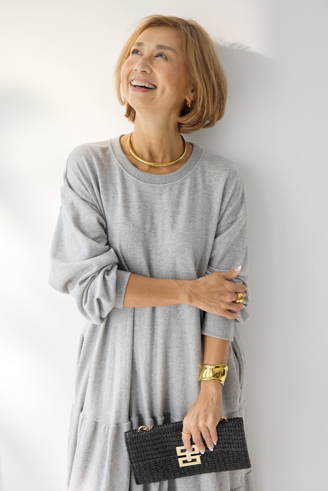 ティアードスウェットワンピース