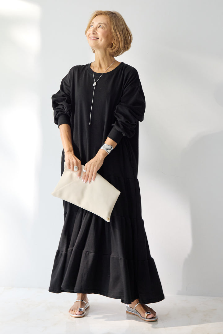 ティアードスウェットワンピース