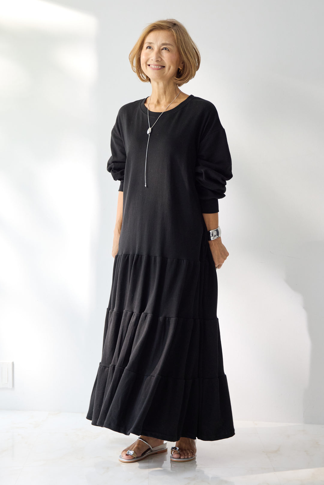 ティアードスウェットワンピース