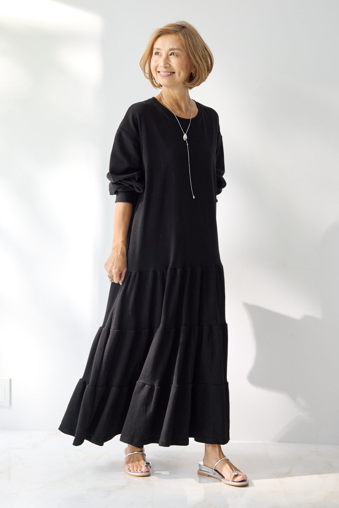 ティアードスウェットワンピース