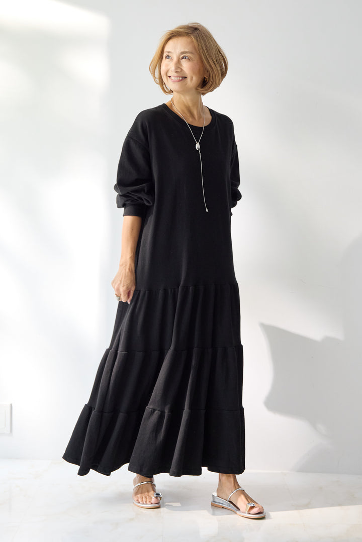 ティアードスウェットワンピース