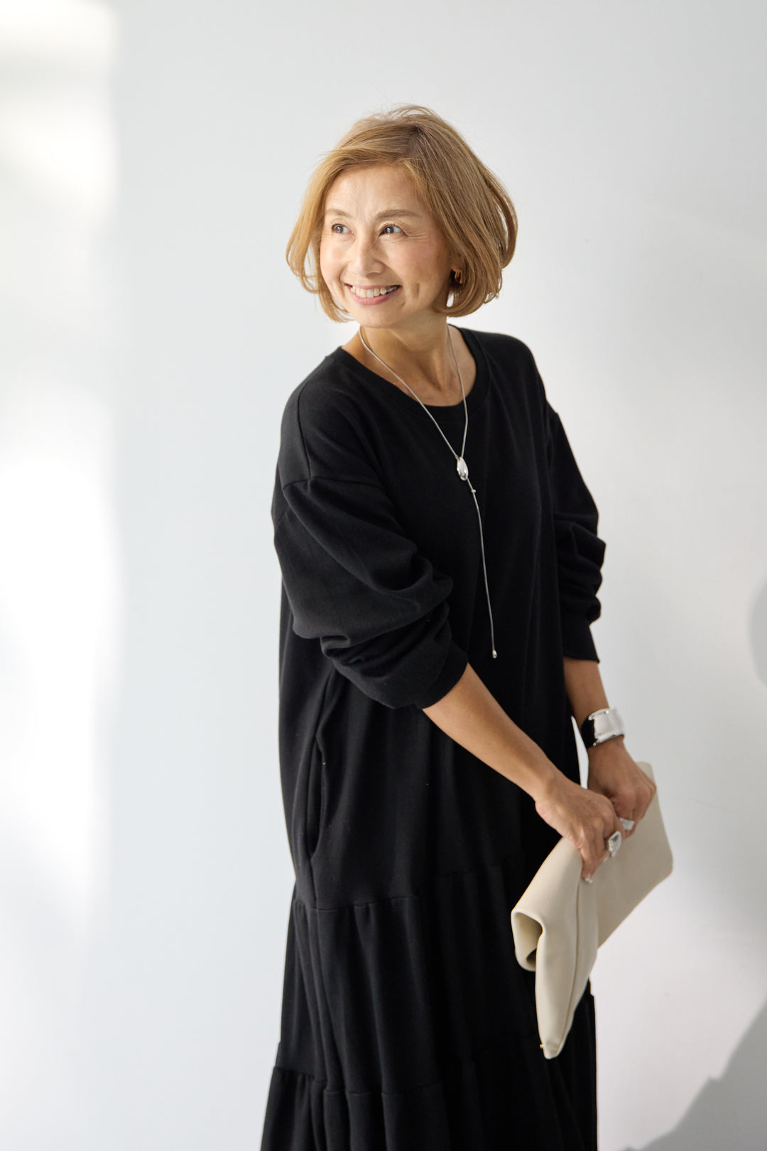 ティアードスウェットワンピース