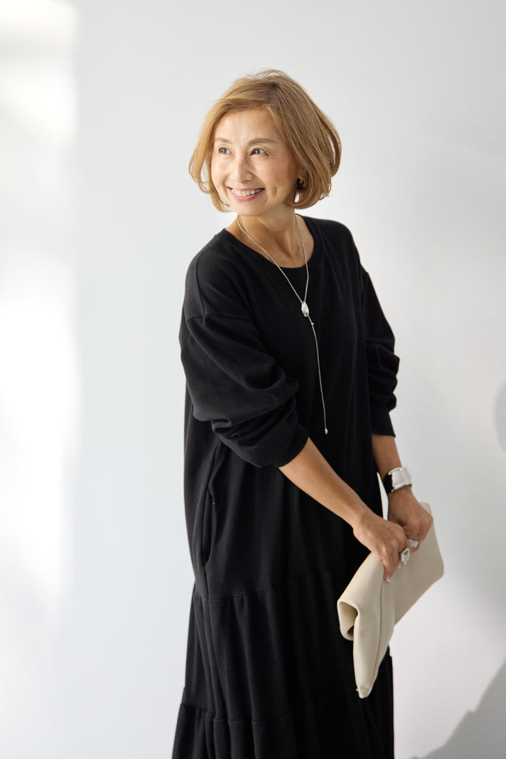 ティアードスウェットワンピース