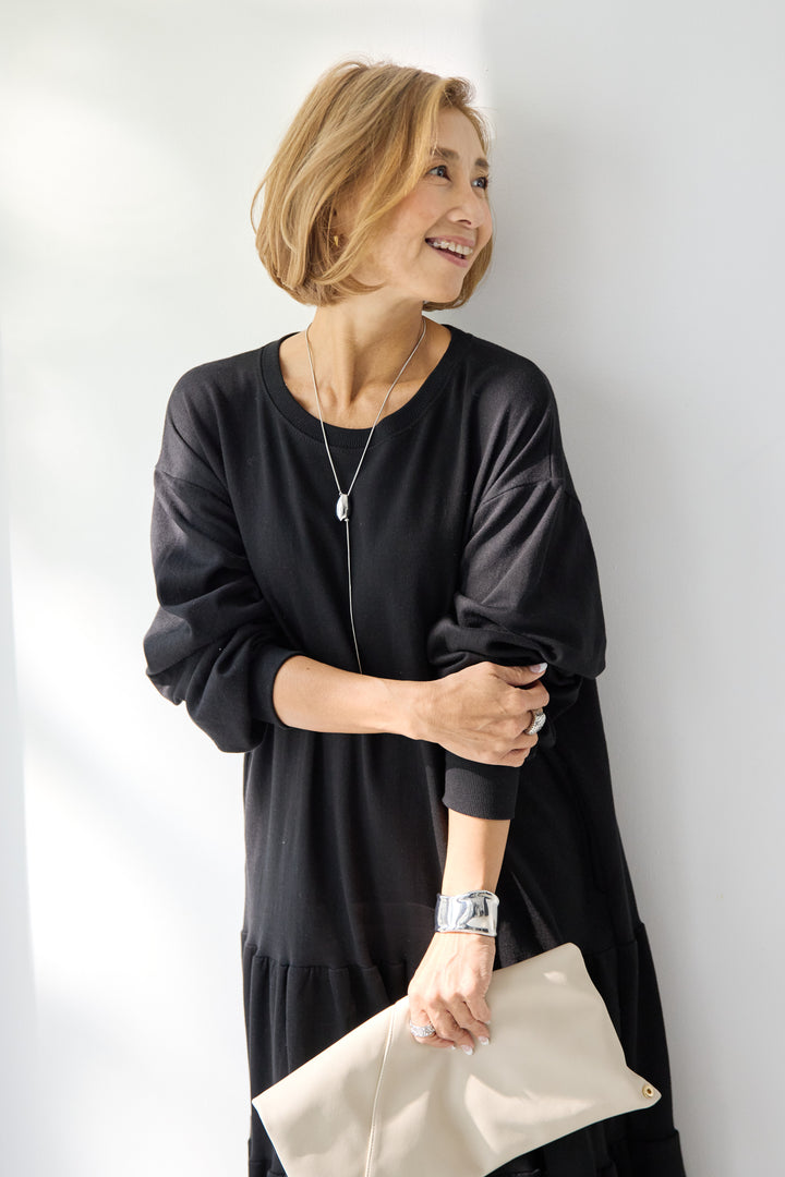 ティアードスウェットワンピース