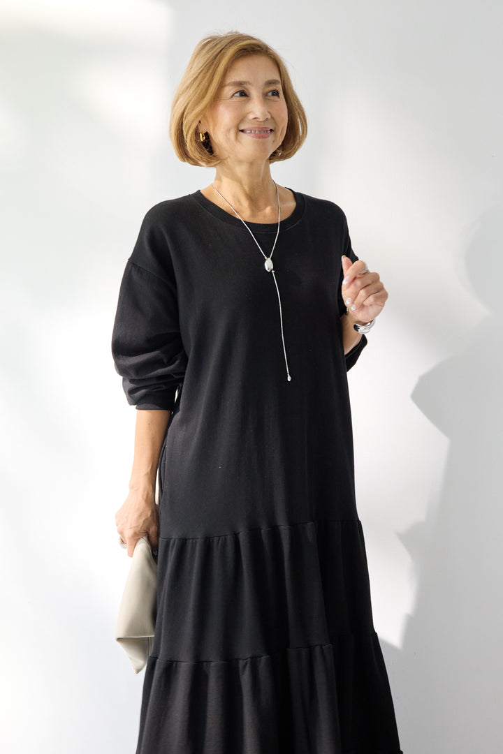 ティアードスウェットワンピース