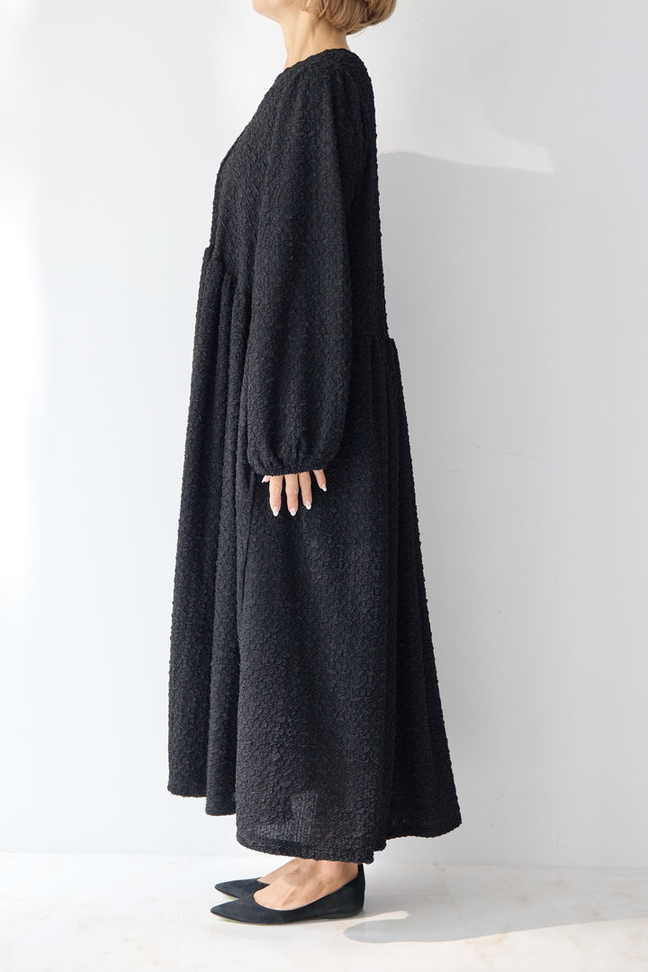 ボリュームスリーブ ジャガードワンピース