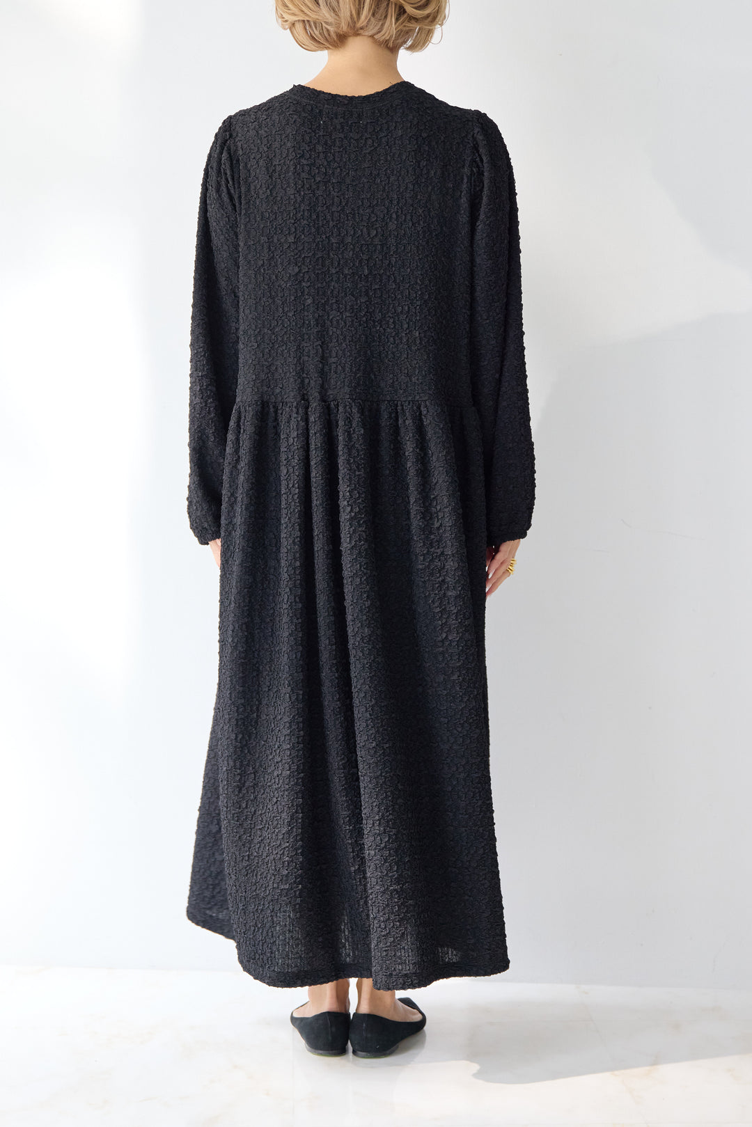 ボリュームスリーブ ジャガードワンピース