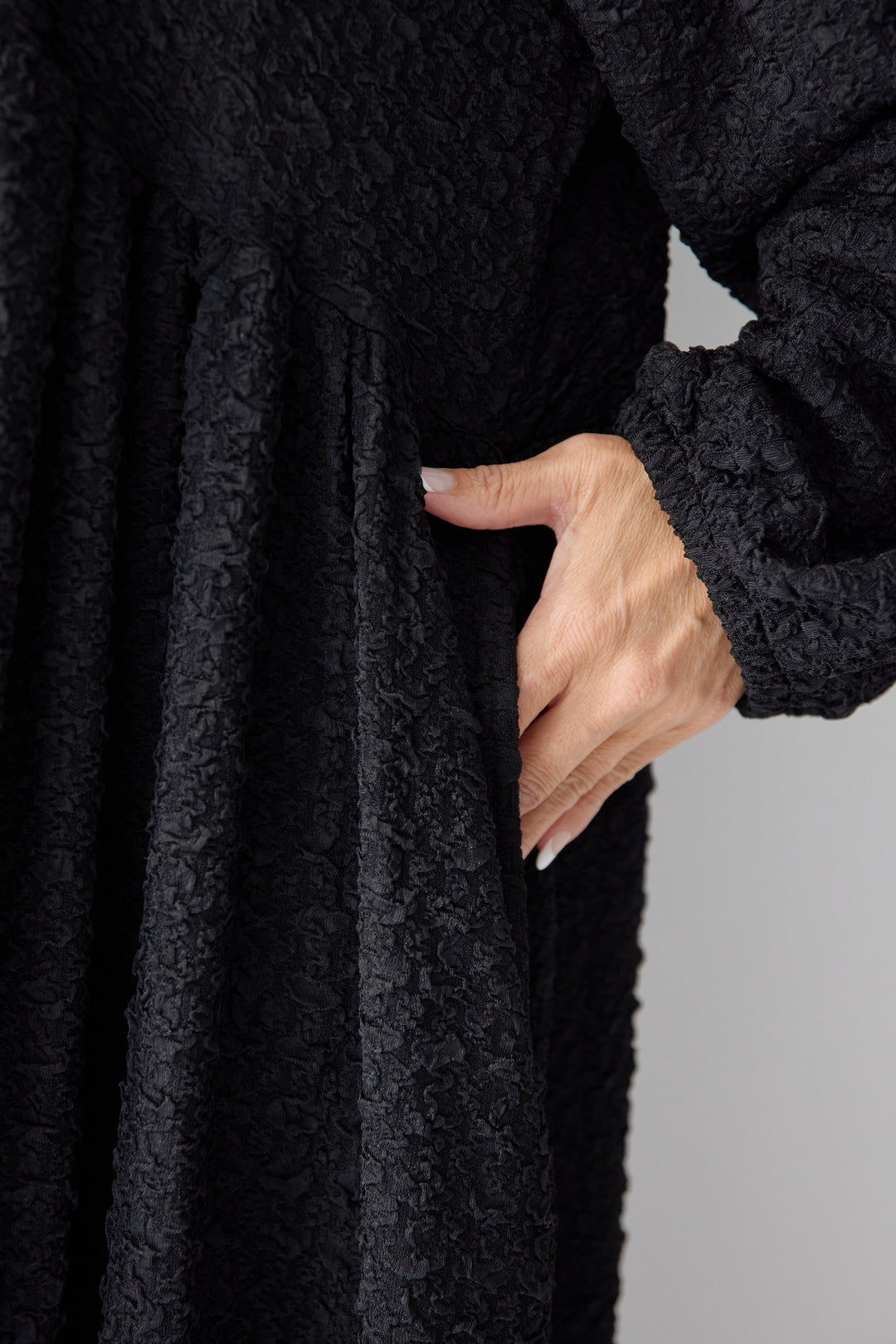 ボリュームスリーブ ジャガードワンピース