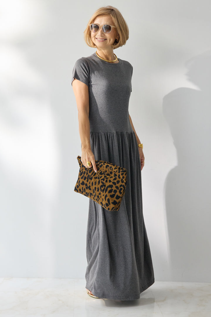 【2SET】ソフトデニムショートシャツ+ウエストギャザーカットワンピース