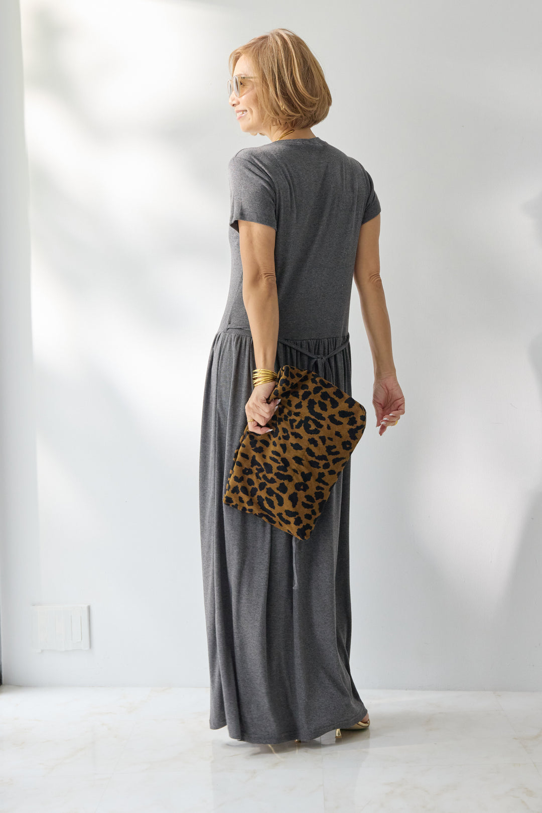 【2SET】ソフトデニムショートシャツ+ウエストギャザーカットワンピース